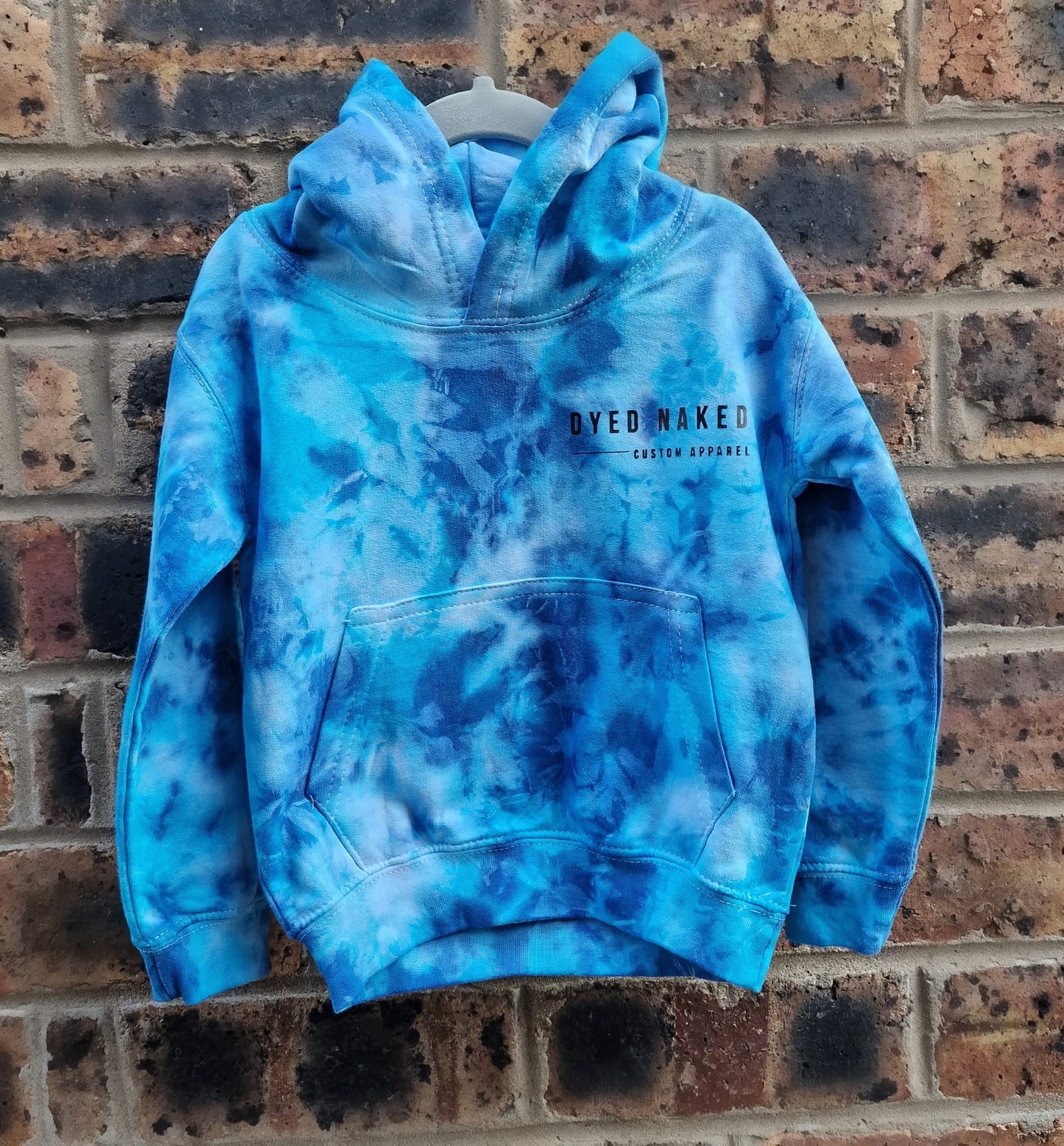 Mixed Blues, Kids hoody, Blue Tie dye, colourful
