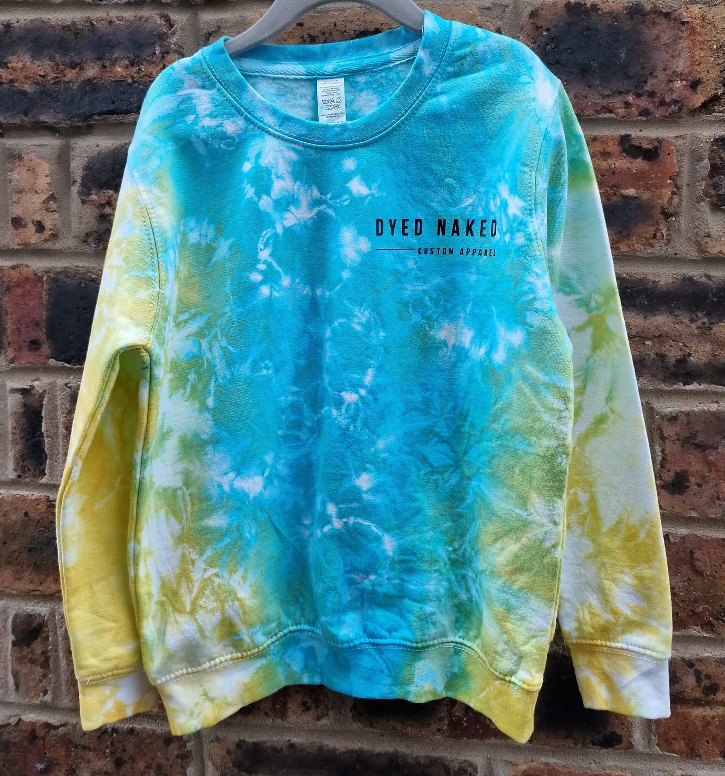 Vibrant Tie Dye, Bright, Yellow, blue Sweatshirt, Kid's clothing